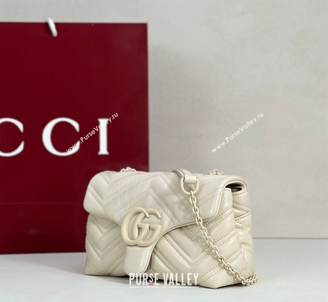 Gucci GG Marmont Leather mini shoulder bag White 2026 856368 (DLH-260128137)
