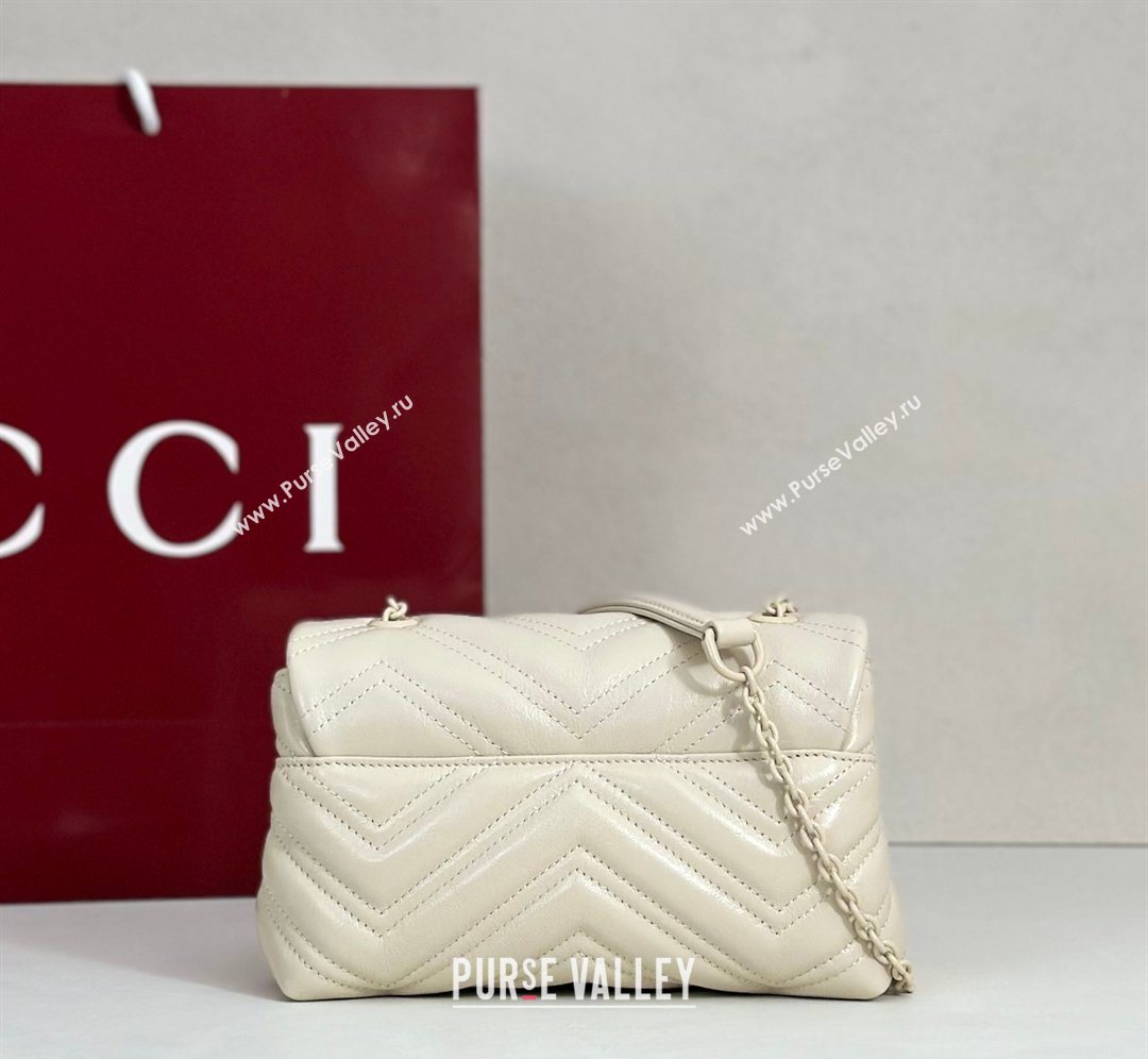 Gucci GG Marmont Leather mini shoulder bag White 2026 856368 (DLH-260128137)