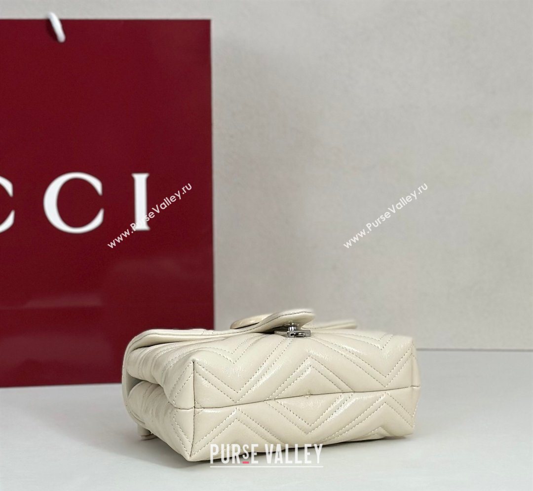 Gucci GG Marmont Leather mini shoulder bag White 2026 856368 (DLH-260128137)