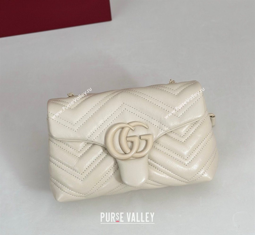Gucci GG Marmont Leather mini shoulder bag White 2026 856368 (DLH-260128137)