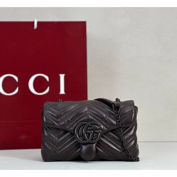 Gucci GG Marmont Leather mini shoulder bag Dark Brown 2026 856368 (DLH-260128140)