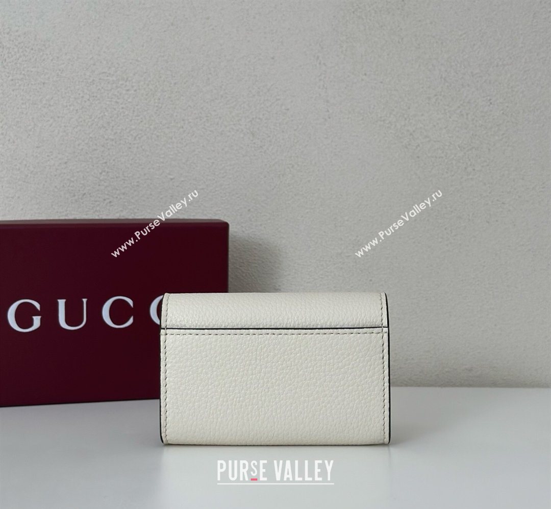 Gucci Softbit Leather card case with Half Horsebit White 2026 828148 (DLH-260128113)