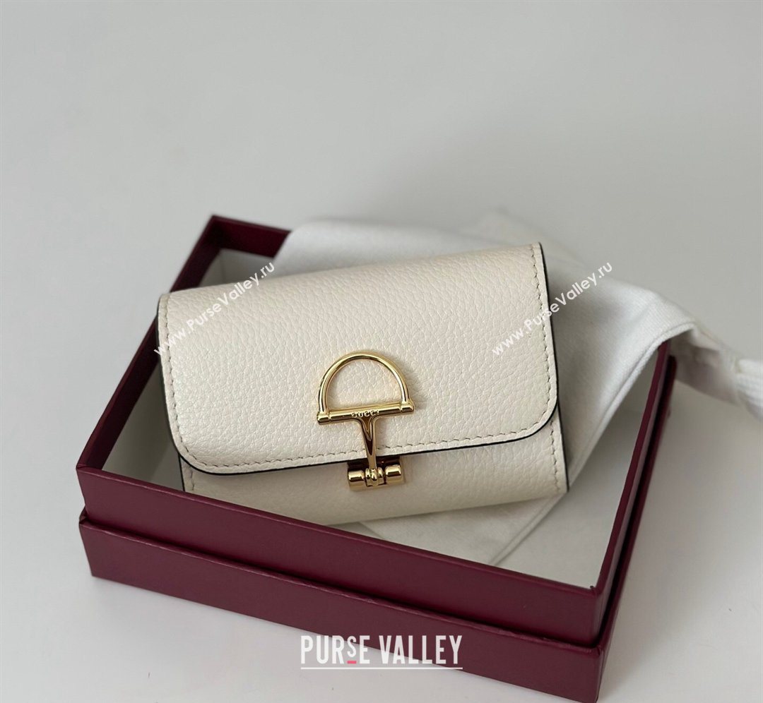 Gucci Softbit Leather card case with Half Horsebit White 2026 828148 (DLH-260128113)
