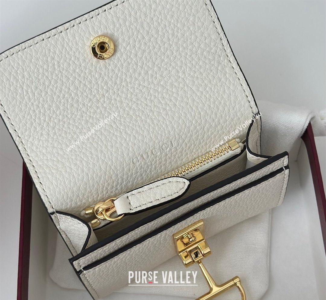 Gucci Softbit Leather card case with Half Horsebit White 2026 828148 (DLH-260128113)