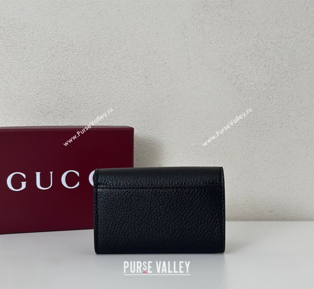 Gucci Softbit Leather card case with Half Horsebit Black 2026 828148 (DLH-260128114)