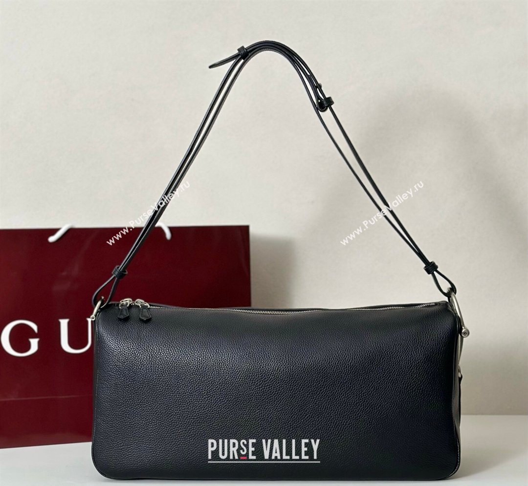 Gucci Mens Half Horsebit crossbody bag in Leather Black 2026 862810 (DLH-260128148)