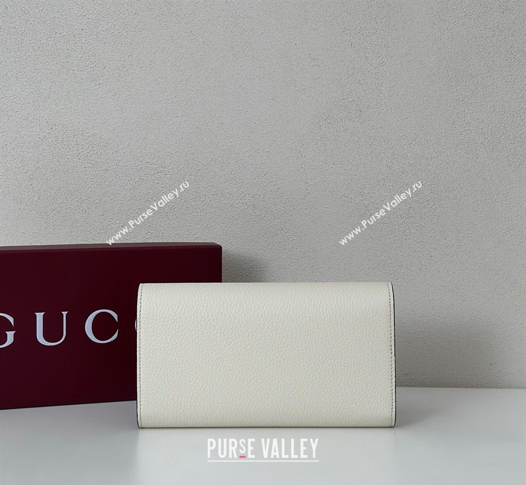 Gucci Softbit Leather Continental Wallet with Half Horsebit White 2026 828147 (DLH-260128118)