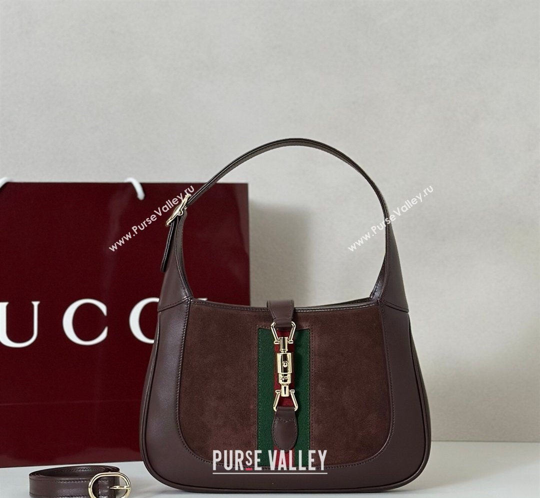Gucci Jackie 1961 medium bag in Suede and Leather Brown 2026 820415 (DLH-260128160)