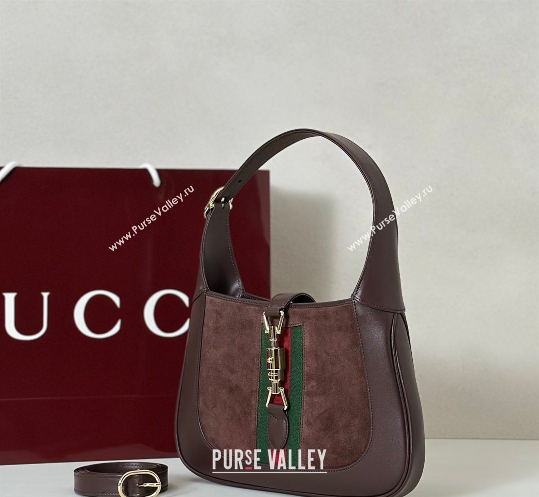 Gucci Jackie 1961 medium bag in Suede and Leather Brown 2026 820415 (DLH-260128160)
