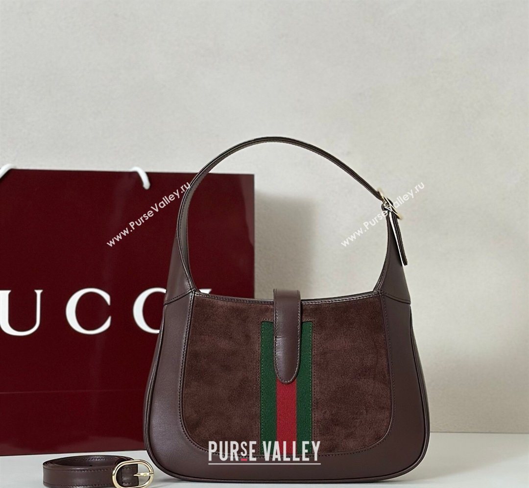 Gucci Jackie 1961 medium bag in Suede and Leather Brown 2026 820415 (DLH-260128160)