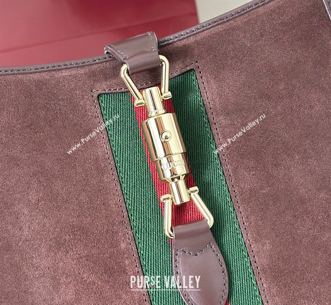 Gucci Jackie 1961 medium bag in Suede and Leather Brown 2026 820415 (DLH-260128160)