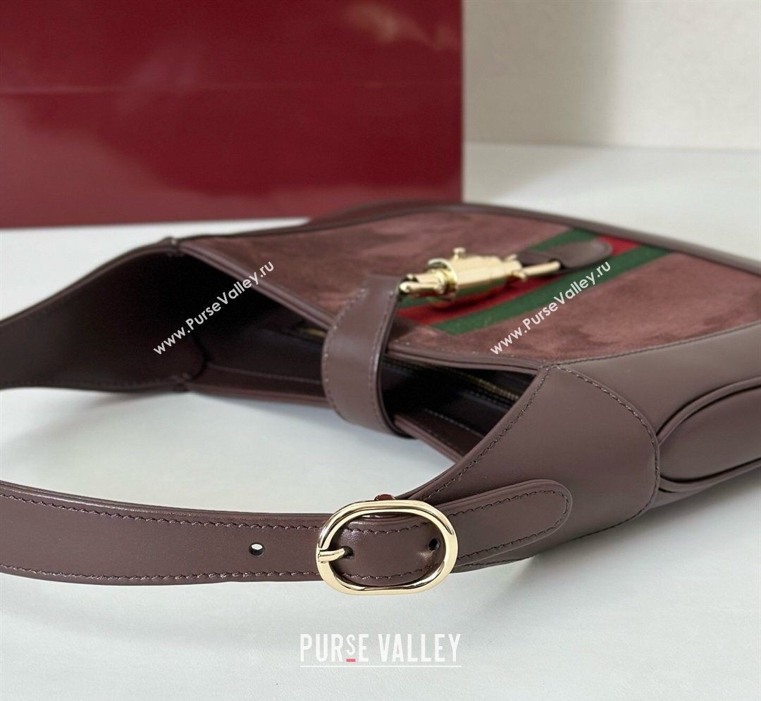 Gucci Jackie 1961 medium bag in Suede and Leather Brown 2026 820415 (DLH-260128160)