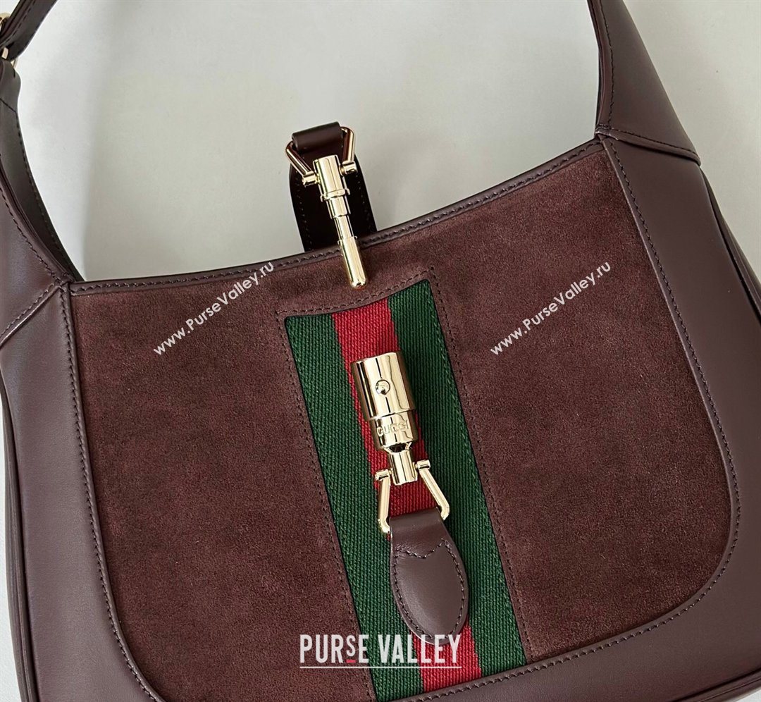 Gucci Jackie 1961 medium bag in Suede and Leather Brown 2026 820415 (DLH-260128160)