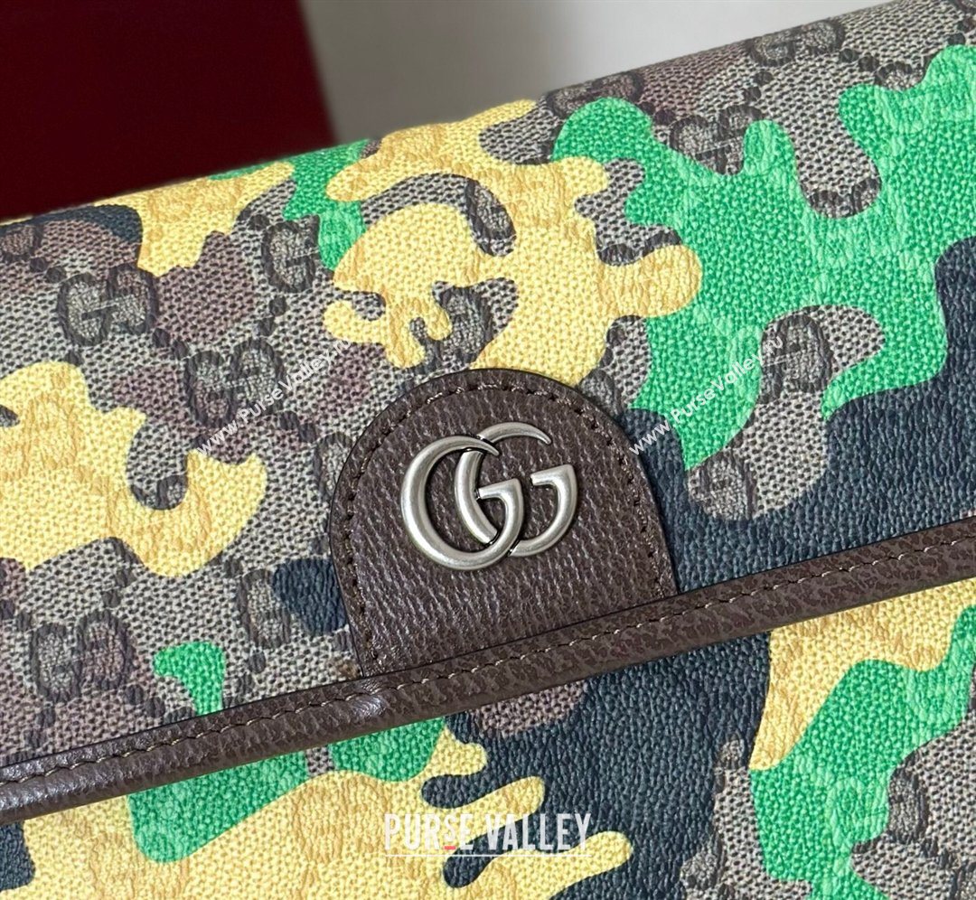 Gucci Mens Small belt bag in camouflage GG Fabric Green/Yellow 2026 752597 (DLH-260128162)