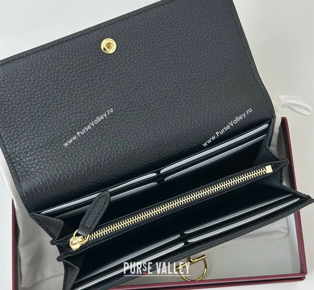 Gucci Softbit Leather Continental Wallet with Half Horsebit Black 2026 828147 (DLH-260128119)