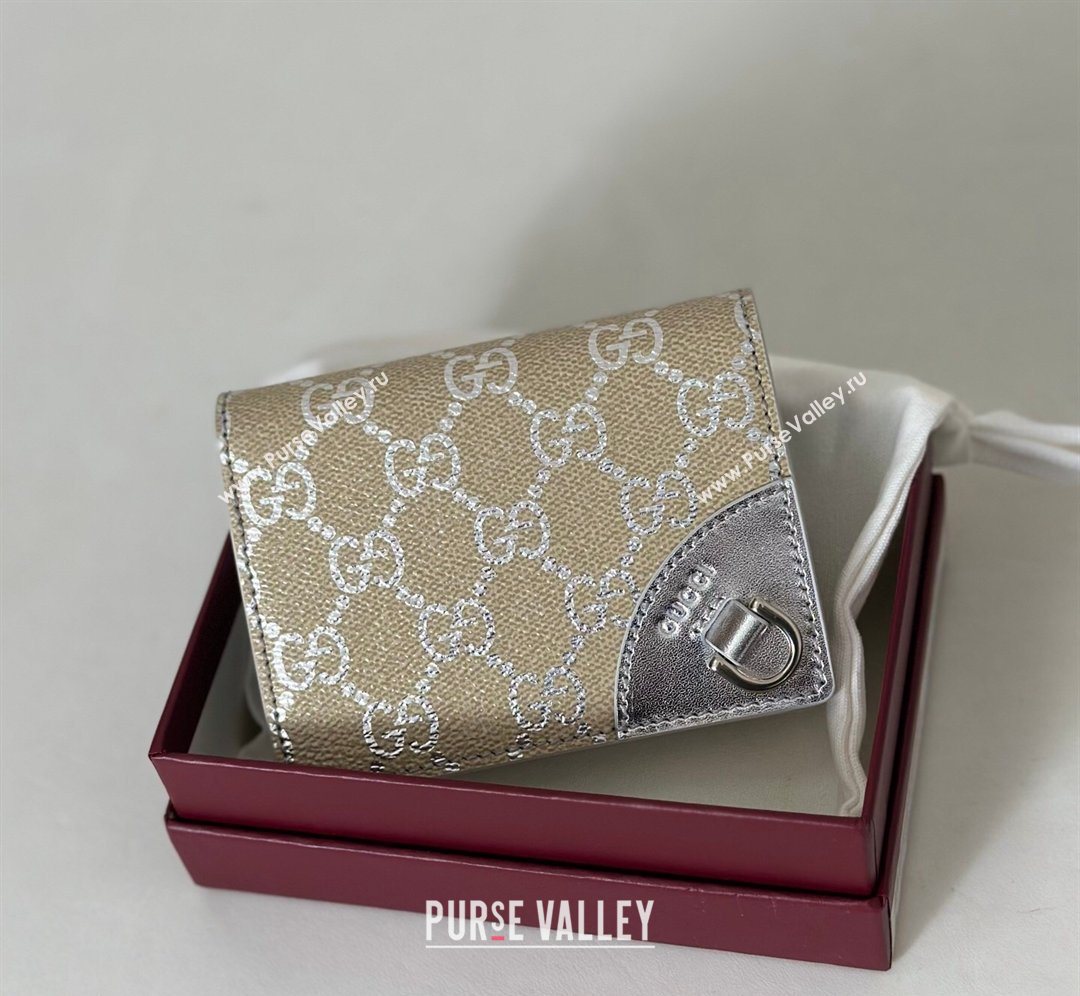 Gucci GG Canvas Emblem Mini Wallet with Ring Silver 2026 820692 (DLH-260128120)