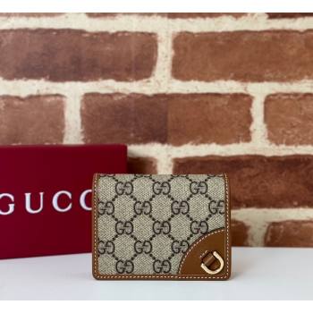 Gucci GG Canvas Emblem Mini Wallet with Ring Brown 2026 820692 (DLH-260128122)