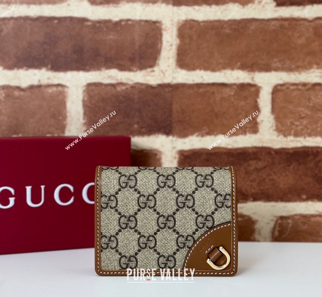 Gucci GG Canvas Emblem Mini Wallet with Ring Brown 2026 820692 (DLH-260128122)