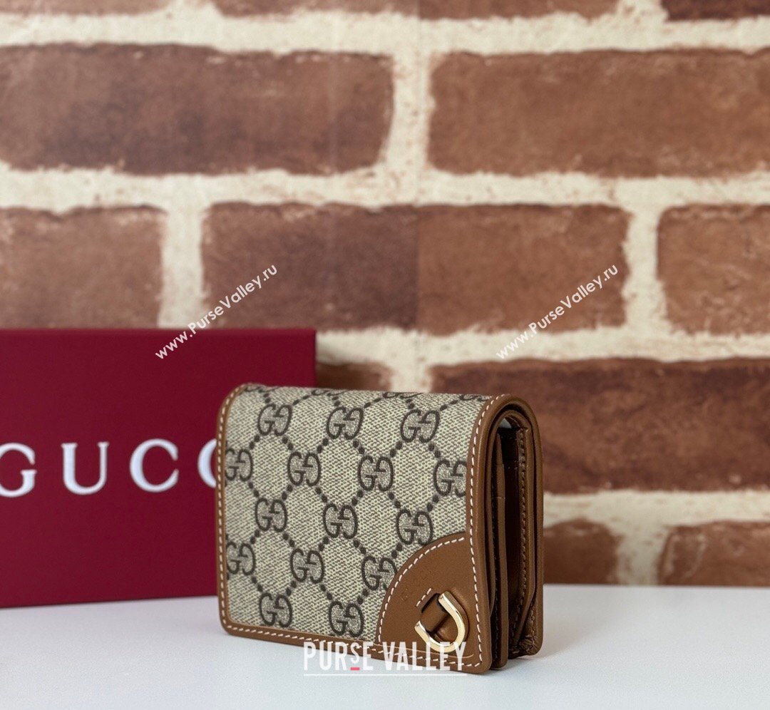Gucci GG Canvas Emblem Mini Wallet with Ring Brown 2026 820692 (DLH-260128122)