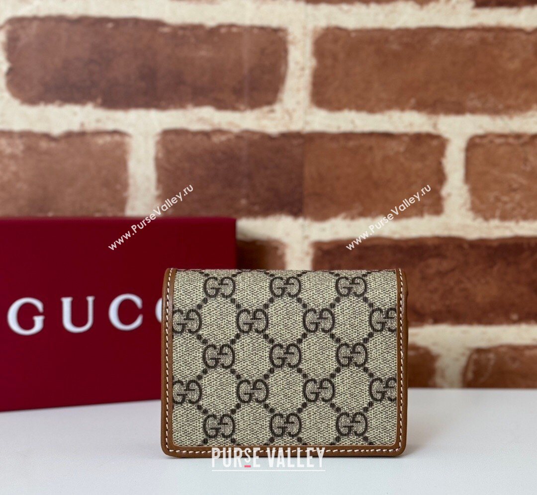 Gucci GG Canvas Emblem Mini Wallet with Ring Brown 2026 820692 (DLH-260128122)