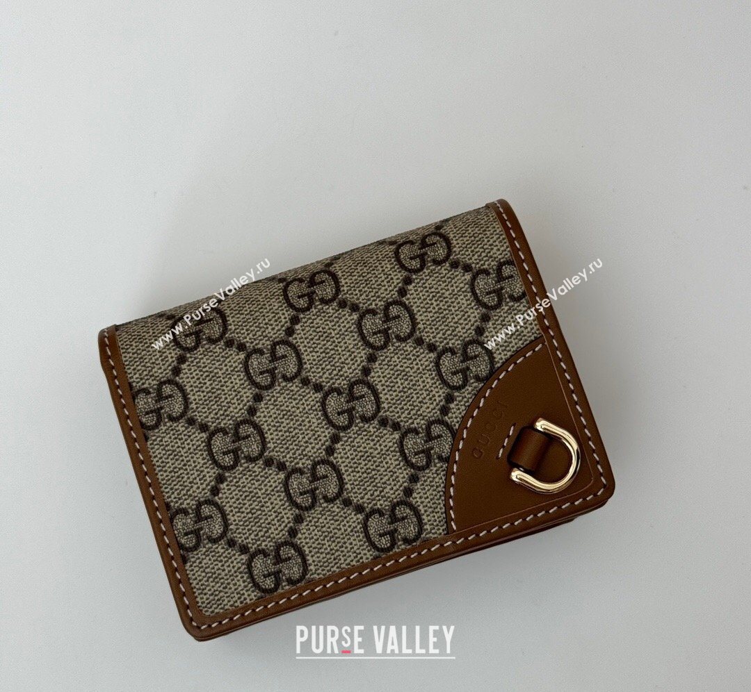 Gucci GG Canvas Emblem Mini Wallet with Ring Brown 2026 820692 (DLH-260128122)