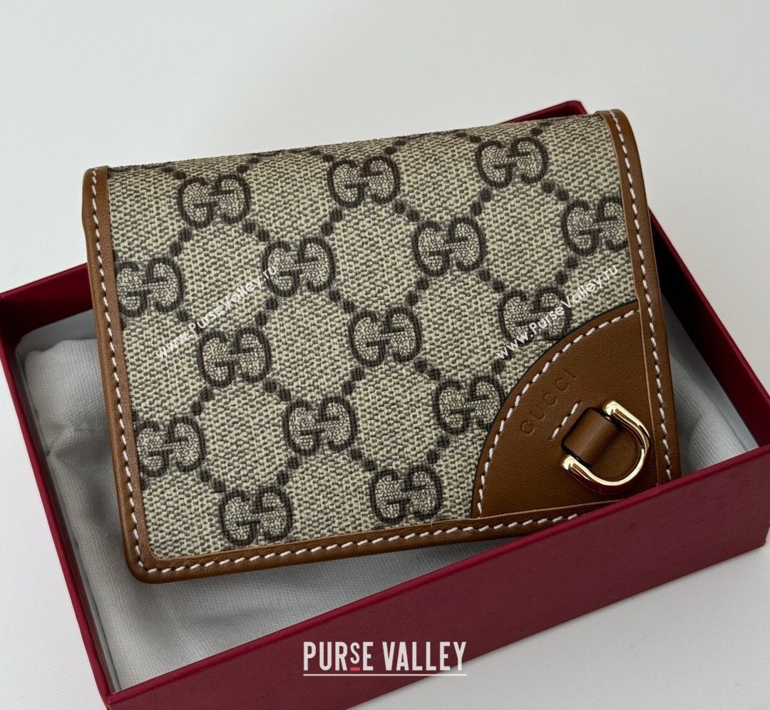 Gucci GG Canvas Emblem Mini Wallet with Ring Brown 2026 820692 (DLH-260128122)