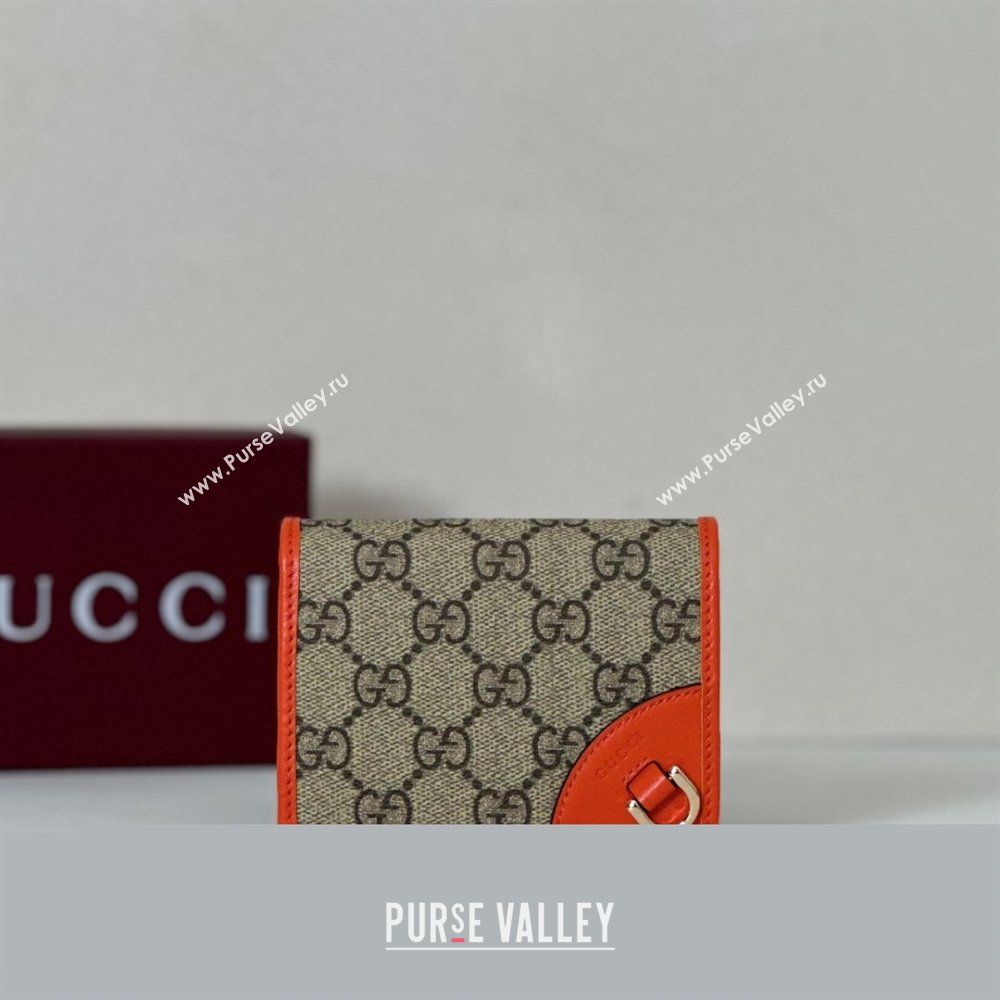 Gucci GG Canvas Emblem Mini Wallet with Ring Orange 2026 820692 (DLH-260128124)