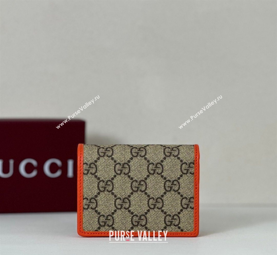 Gucci GG Canvas Emblem Mini Wallet with Ring Orange 2026 820692 (DLH-260128124)