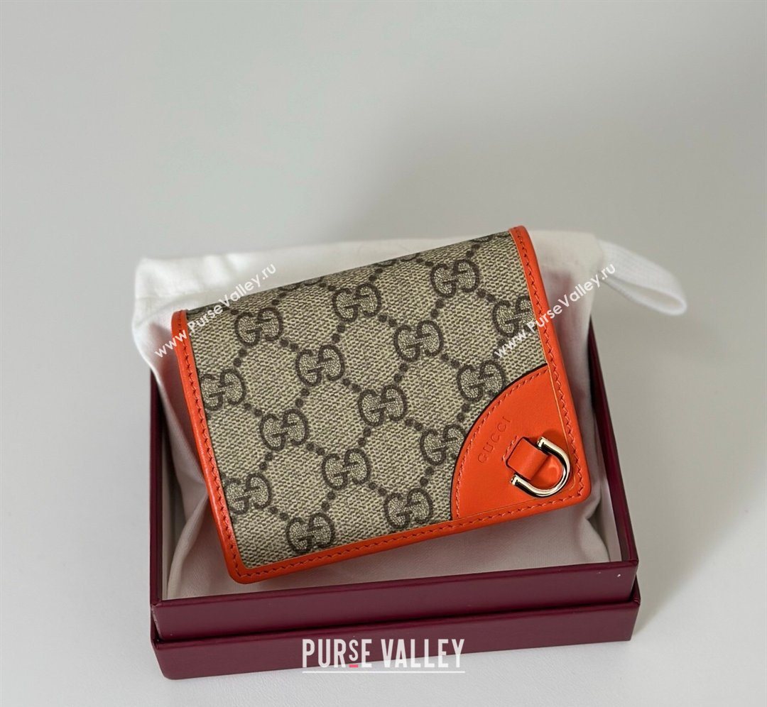 Gucci GG Canvas Emblem Mini Wallet with Ring Orange 2026 820692 (DLH-260128124)