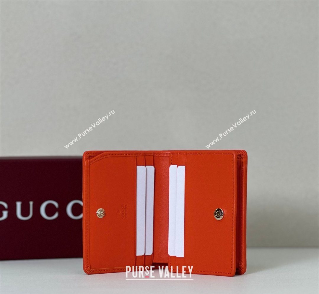 Gucci GG Canvas Emblem Mini Wallet with Ring Orange 2026 820692 (DLH-260128124)