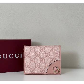 Gucci GG Canvas Emblem Mini Wallet with Ring Light Pink 2026 820692 (DLH-260128125)