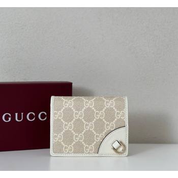 Gucci GG Canvas Emblem Mini Wallet with Ring White 2026 820692 (DLH-260128127)