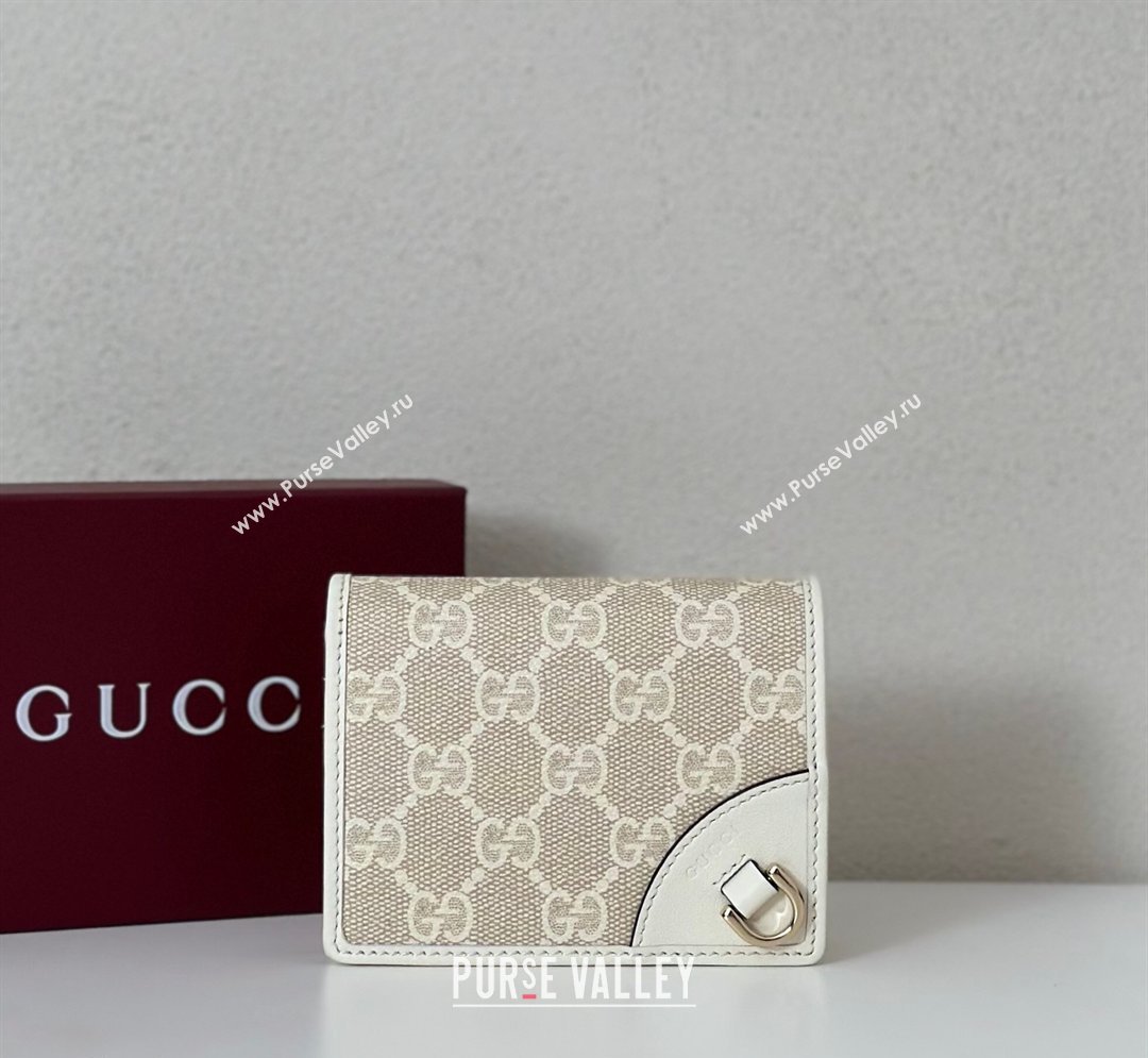 Gucci GG Canvas Emblem Mini Wallet with Ring White 2026 820692 (DLH-260128127)