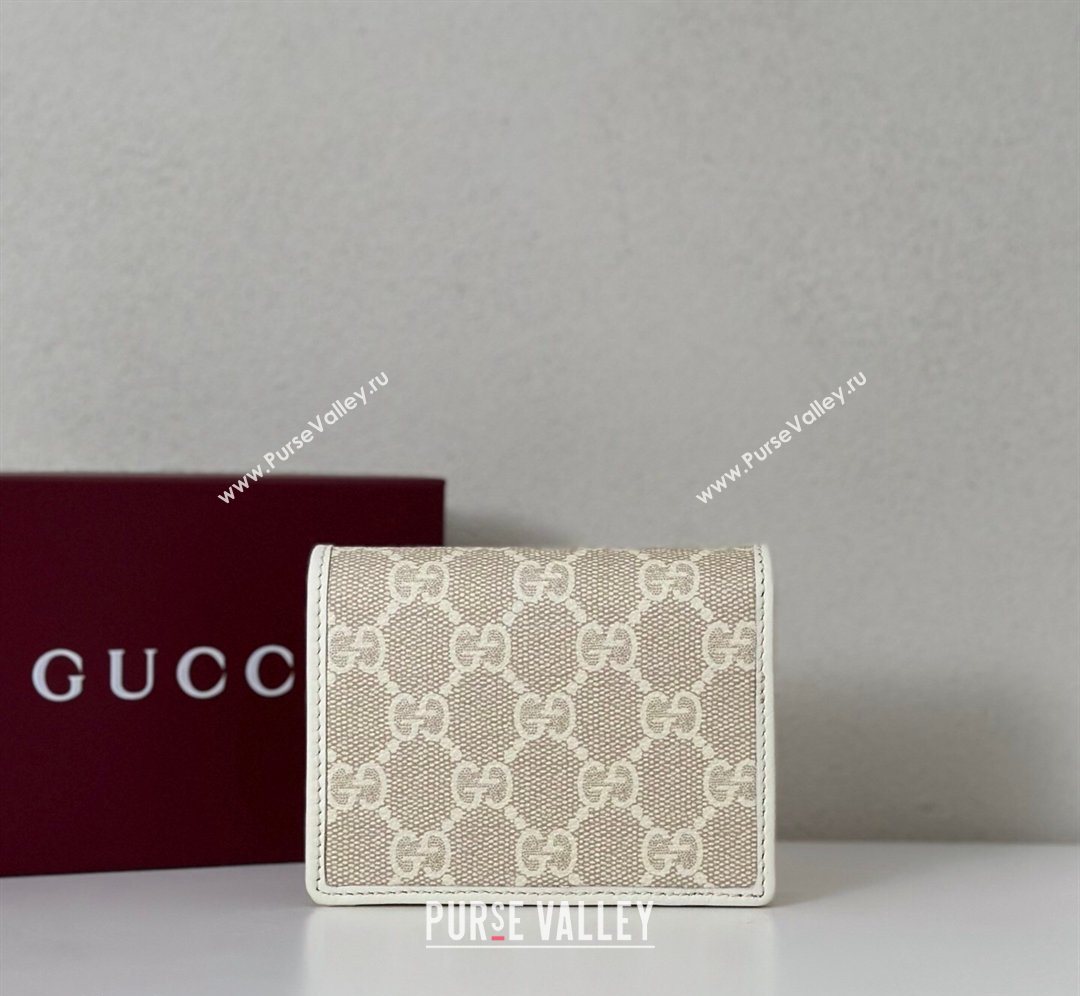 Gucci GG Canvas Emblem Mini Wallet with Ring White 2026 820692 (DLH-260128127)