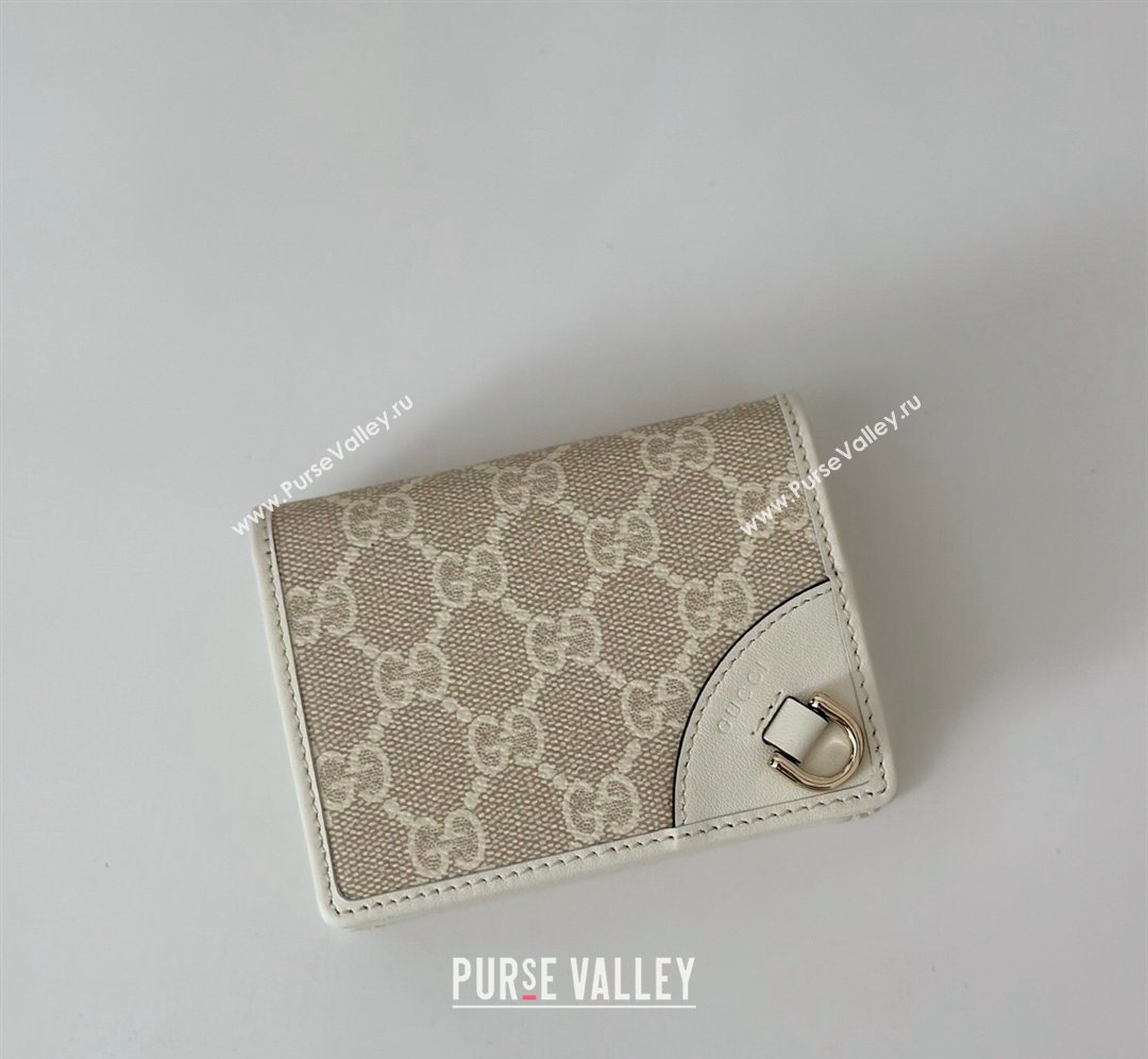 Gucci GG Canvas Emblem Mini Wallet with Ring White 2026 820692 (DLH-260128127)