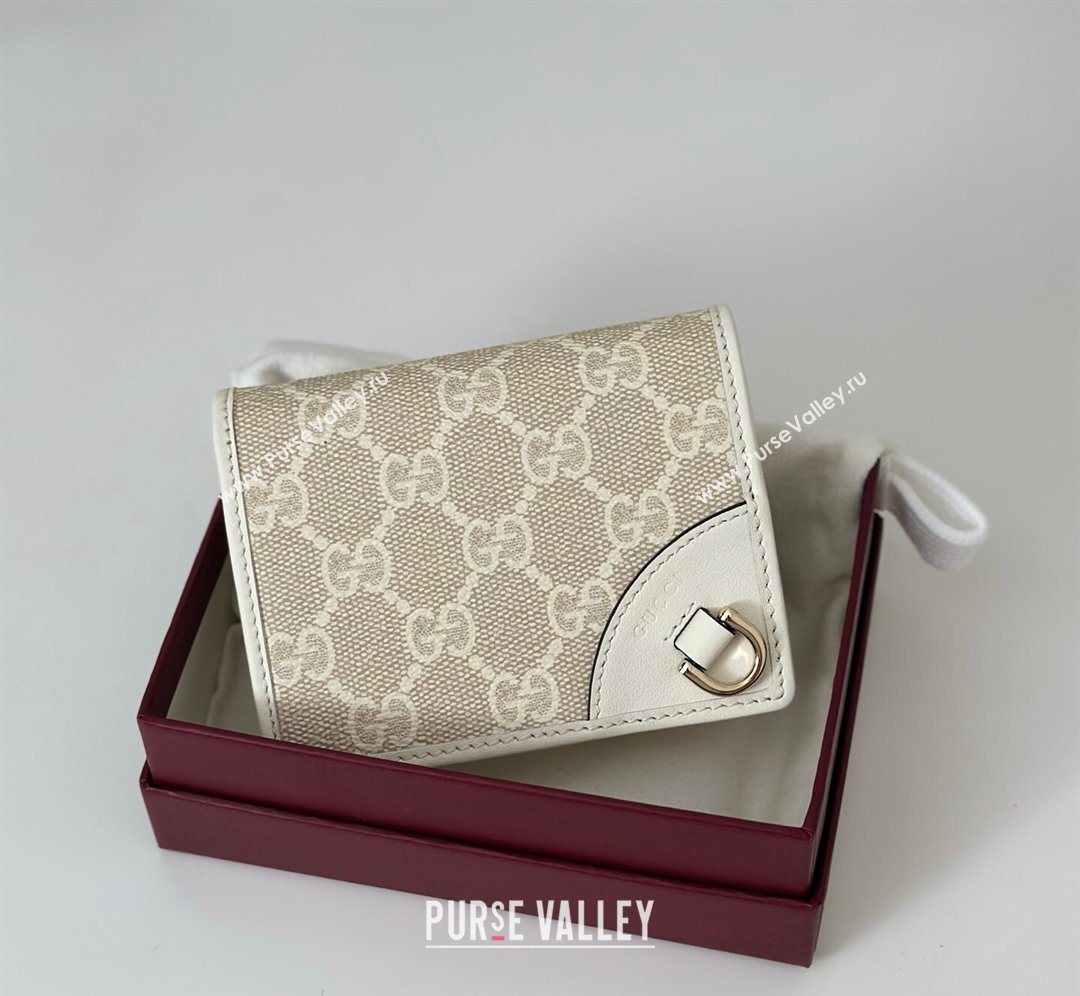 Gucci GG Canvas Emblem Mini Wallet with Ring White 2026 820692 (DLH-260128127)