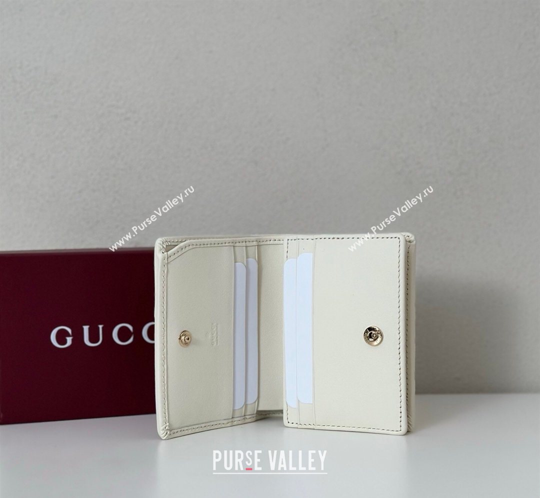 Gucci GG Canvas Emblem Mini Wallet with Ring White 2026 820692 (DLH-260128127)