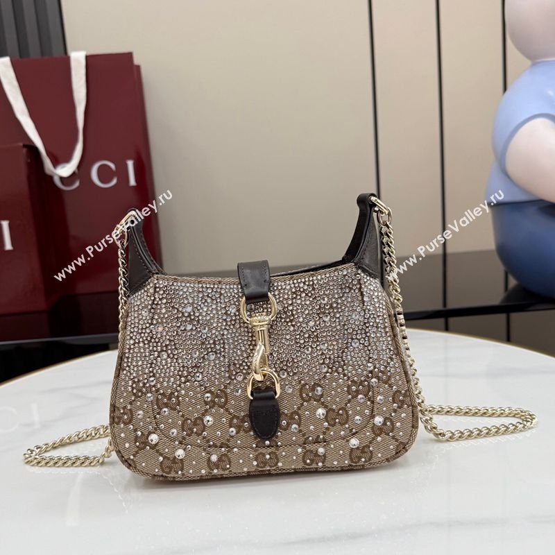 Gucci Jackie Notte Crystals Mini Bag in GG Canvas 2026 (XLU-260206084)