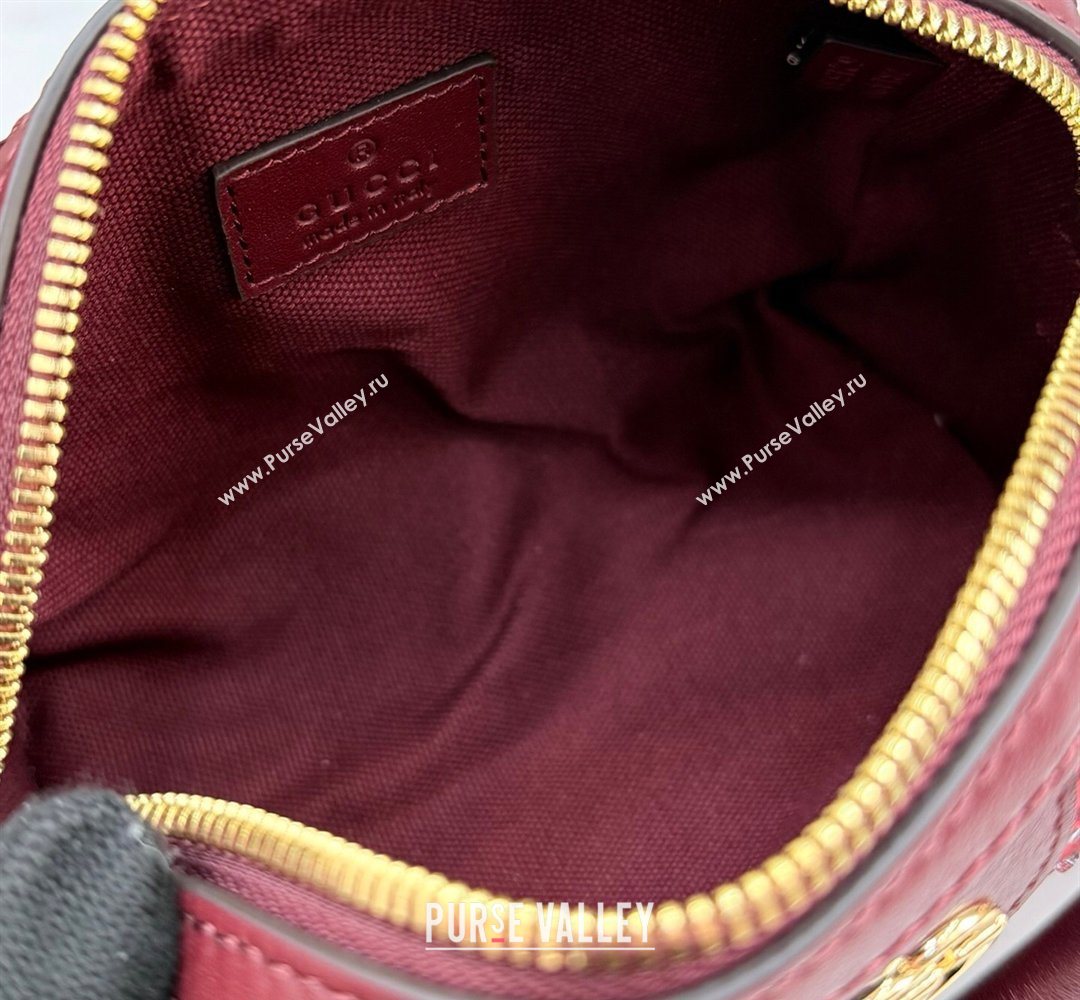 Gucci Ophidia Crystals GG Canvas Super Mini bag Ancora Red 2026 781490 (XLU-260206086)