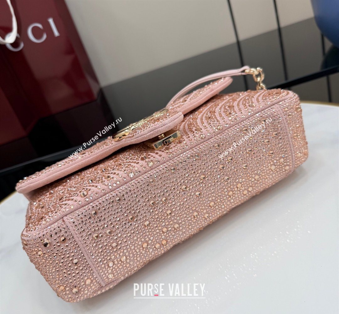 Gucci GG Marmont crystals medium shoulder bag Light Pink 2026 837267 (XLU-260206087)