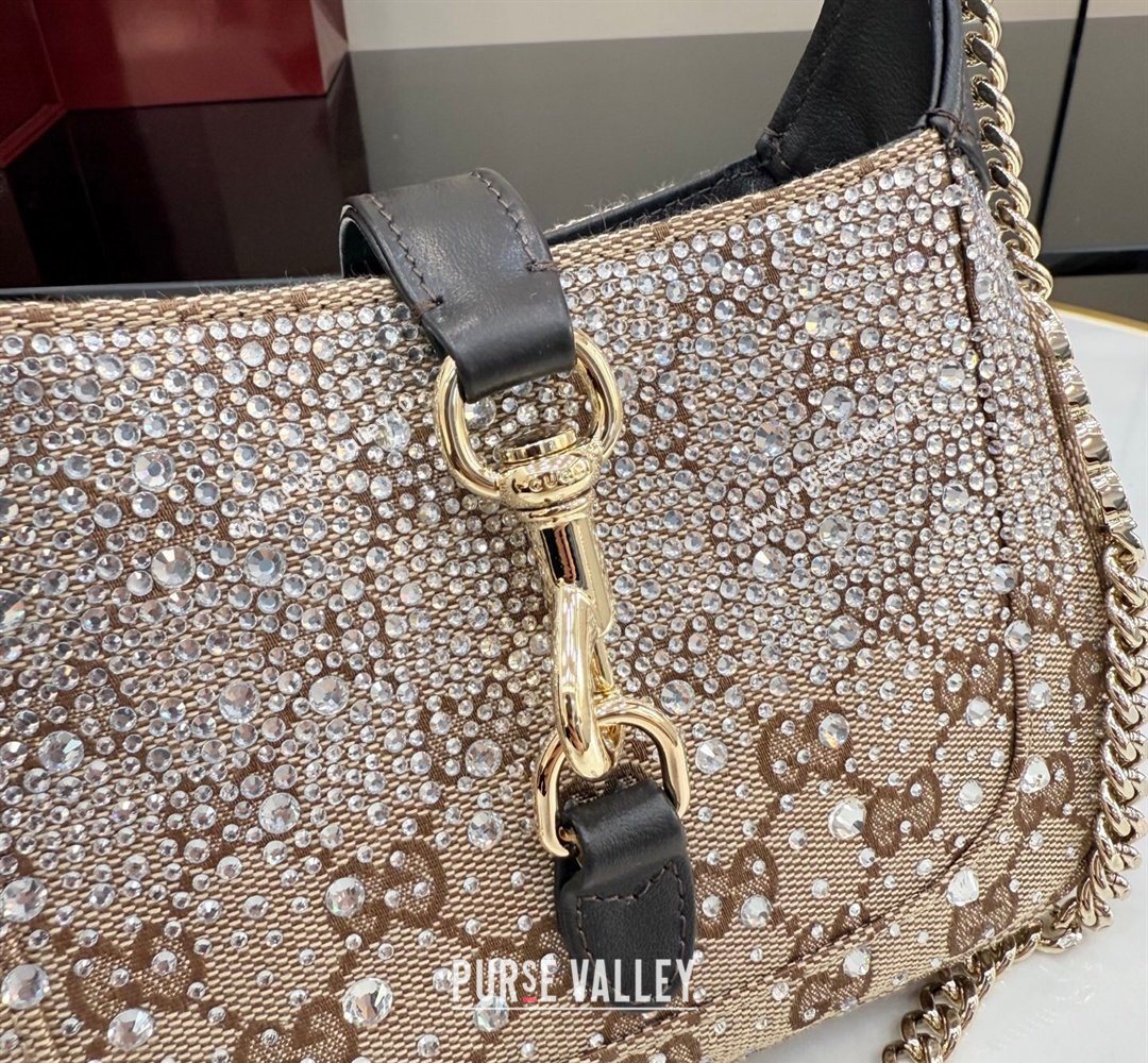 Gucci Jackie Notte Crystals Mini Bag in GG Canvas 2026 (XLU-260206084)