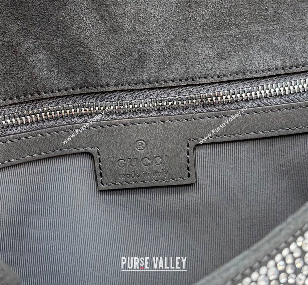 Gucci GG Marmont crystals medium shoulder bag Grey 2026 837267 (XLU-260206089)