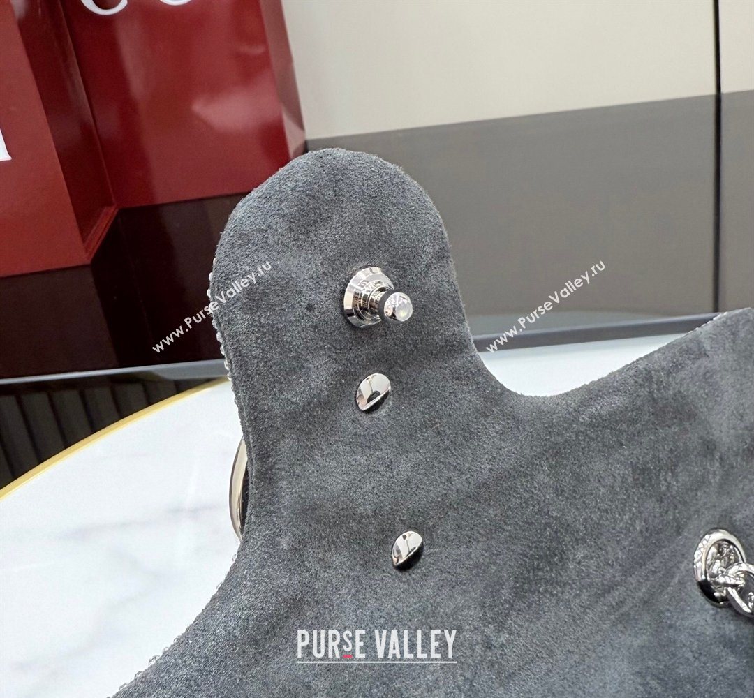 Gucci GG Marmont crystals medium shoulder bag Grey 2026 837267 (XLU-260206089)