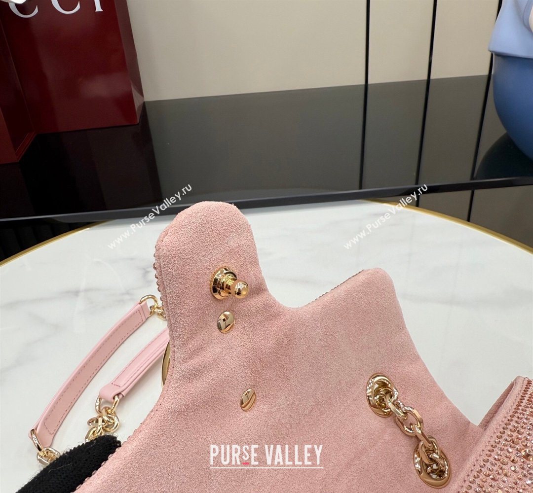 Gucci GG Marmont crystals small shoulder bag Light Pink 2026 837280 (XLU-260206090)
