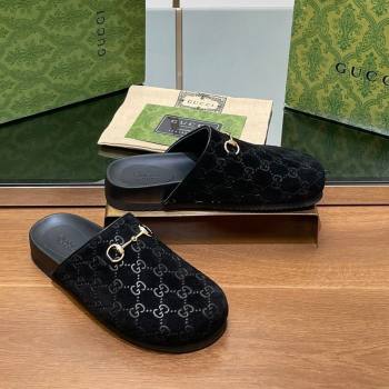 Gucci Horsebit GG Velvet Mules Black 2026 746712 (MD-260305128)
