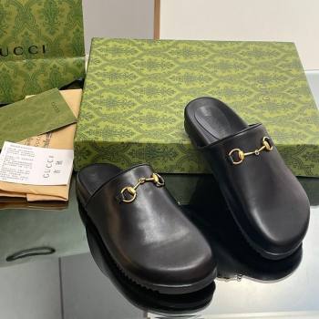 Gucci Horsebit GG Leather Mules Black 2026 746712 (MD-260305129)
