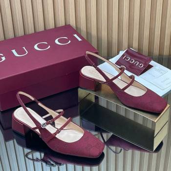 Gucci GG Canvas Slingbacks Pump 5.5cm with Strap Red 2026 GG030506 (MD-260305092)