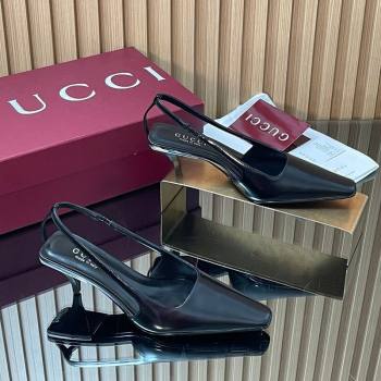 Gucci Patent Leather Slingbacks Pump 5.5cm Black 2026 GG030505 (MD-260305085)