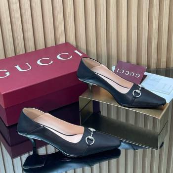 Gucci Vittoria Pumps 5.5cm in Nappa Leather with Horsebit Black 2026 862776 (MD-260305107)