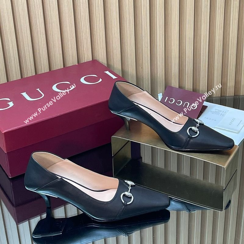 Gucci Vittoria Pumps 5.5cm in Nappa Leather with Horsebit Black 2026 862776 (MD-260305107)